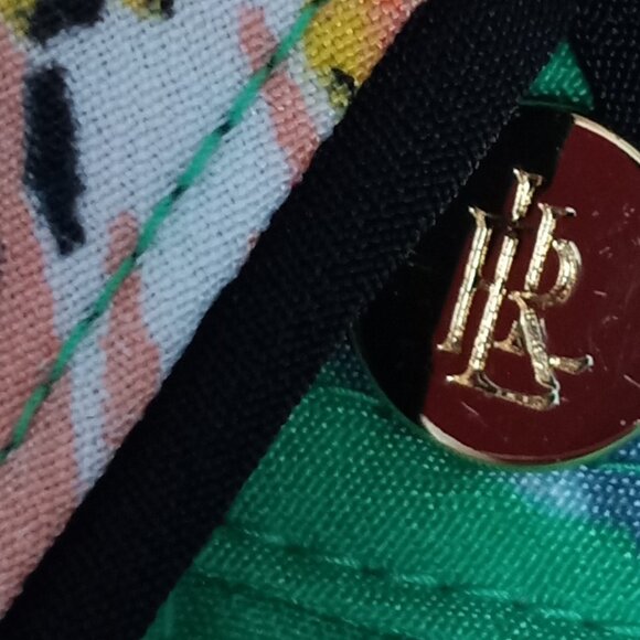 Lauren Ralph Lauren Green Floral 3/4 Sleeve Blouse Top XL Feminine! - Picture 7 of 9